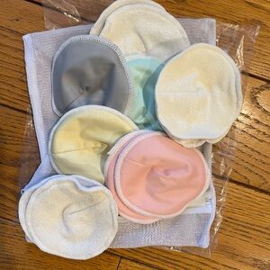 11 reusable nursing pads for bra, incl 4 matching colors & lingerie bag for wash